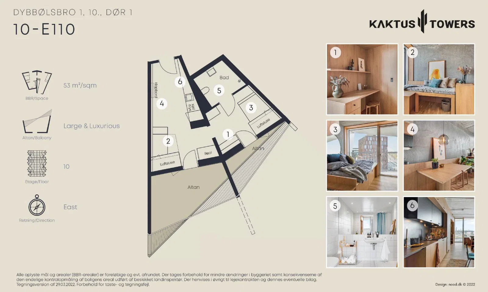 Visual presentation of the listing
