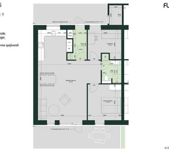 townhouse Modern Terraced House with Terrace and Garden in Ugelbølle
