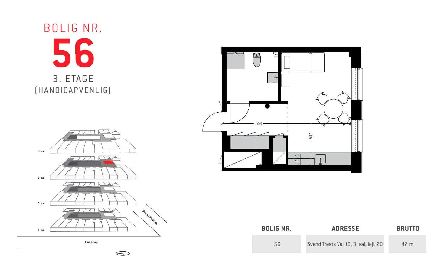 Visual presentation of the listing