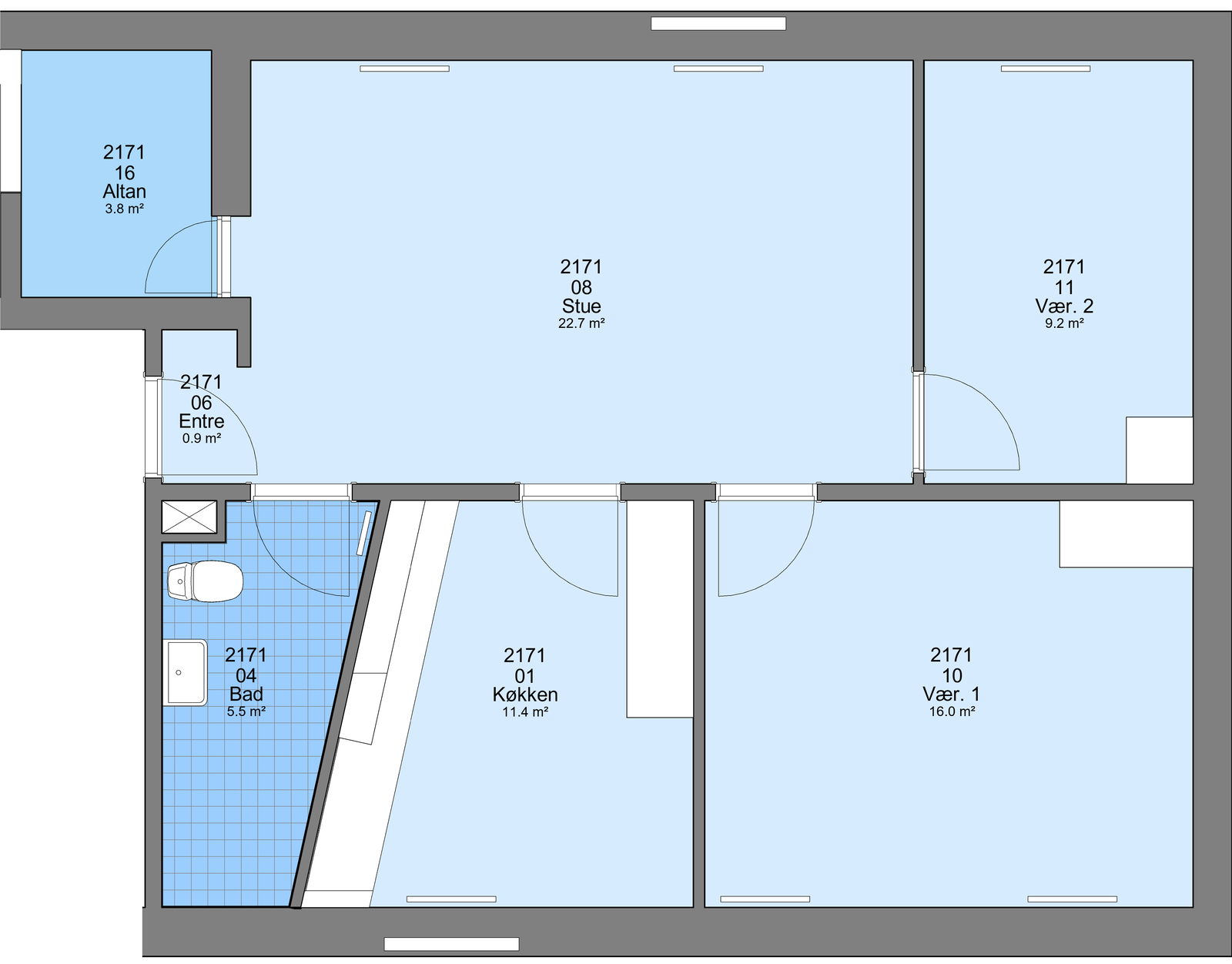 apartment Lejlighed med tre værelser til leje