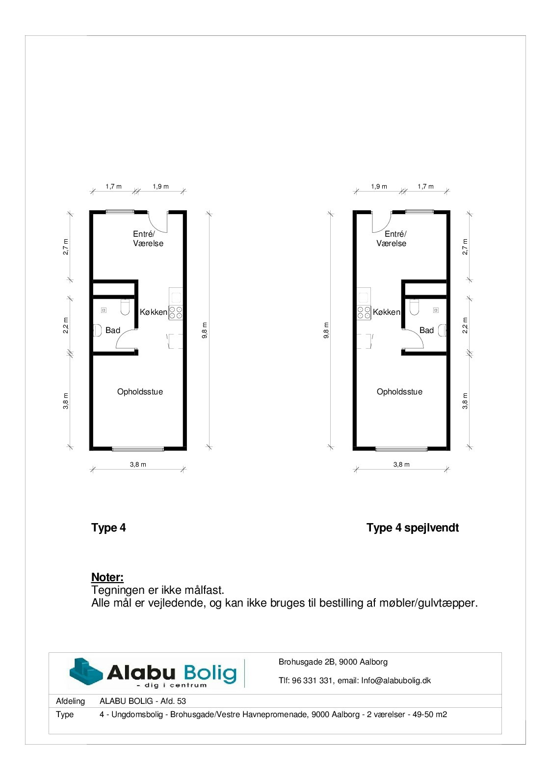 Visual presentation of the listing
