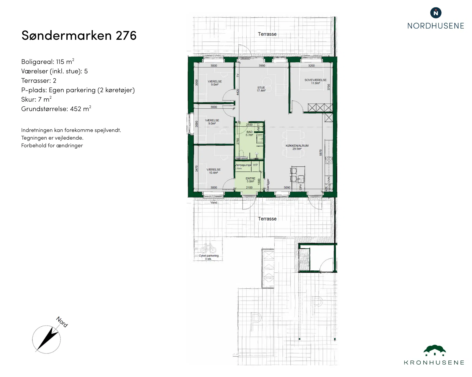 Visual presentation of the listing