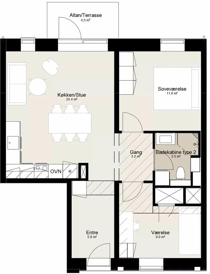Modern 3-room apartment with balcony in Horsens - Rantzausbakke, Horsens - 2