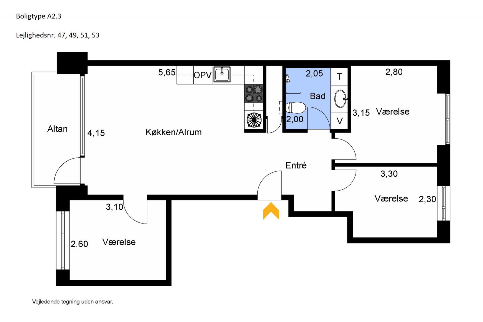 4-værelses lejlighed på 91 m² til leje i Sydhavn – Dieselvej, 2. sal – billede 15
