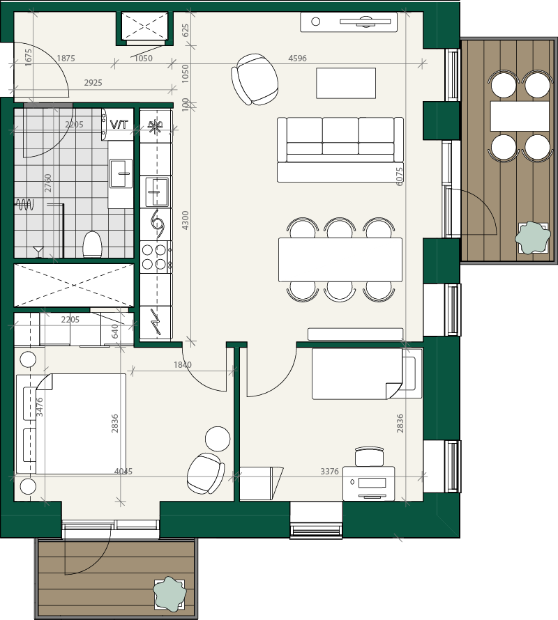 apartment Moderne lejlighed med altan og elbil-ladestation
