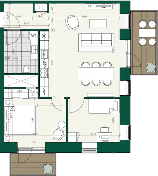 apartment Moderne lejlighed med altan og elbil-ladestation