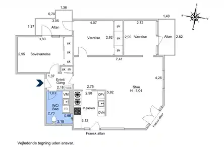 apartment Exclusive corner apartment on the 5th floor - Tivoli view, high ceilings