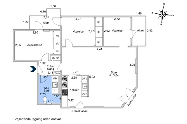 apartment Exclusive corner apartment on the 5th floor - Tivoli view, high ceilings