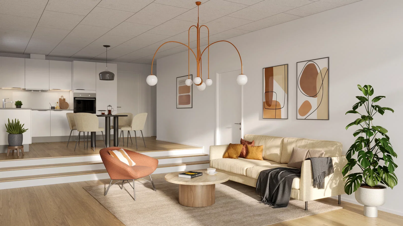 townhouse Rækkehus med niveauforskel og privat terrasse i Gårslev