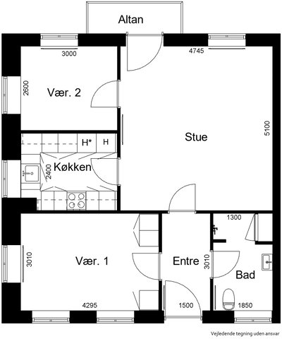 Lys 3-værelses lejlighed med altan og elevator - Borgergade, Aalestrup - 3