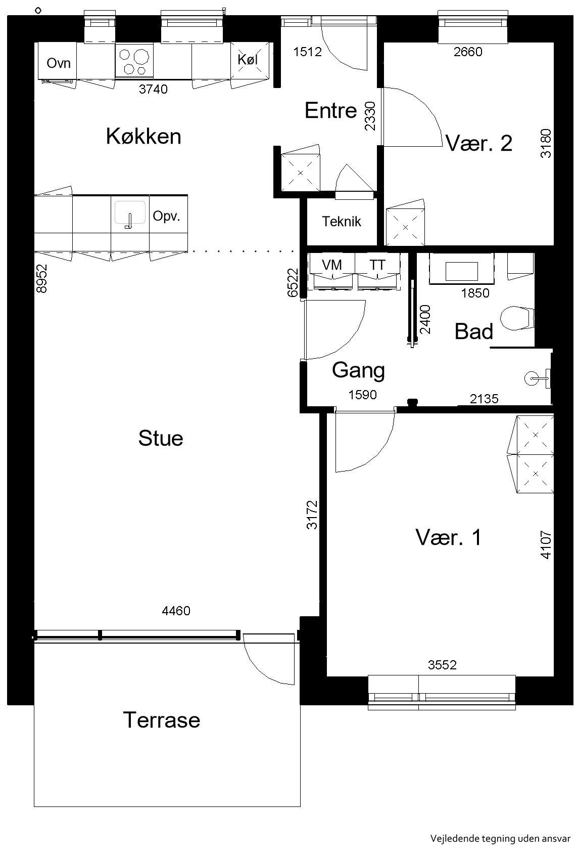 townhouse Rækkehus 3 værelser med have og carport i Haverslev