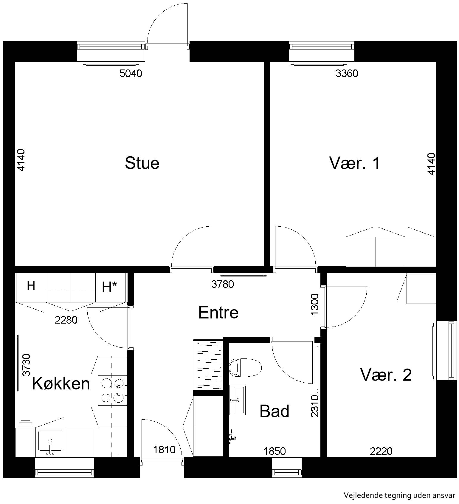 apartment Bright 3-room apartment with balcony in Aalestrup