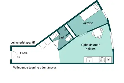 2. værelses lejlighed i grønne omgivelser – billede 6