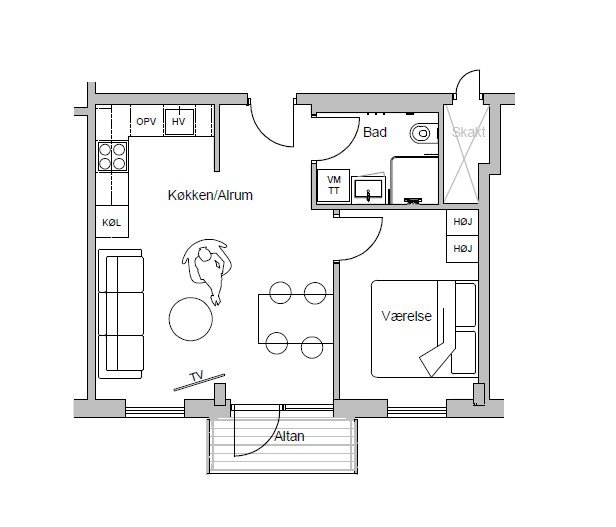 apartment Modern 2-room apartment in the center of Fredericia – ready summer 2026