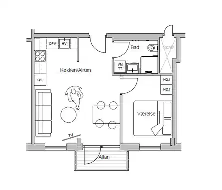 apartment Modern 2-room apartment in the center of Fredericia – ready summer 2026
