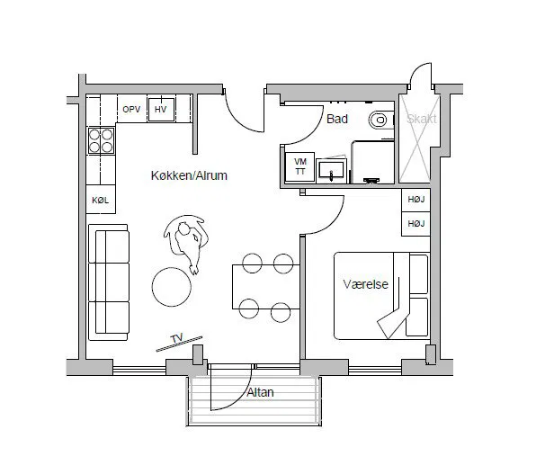 apartment Modern 2-room apartment in the center of Fredericia – ready summer 2026