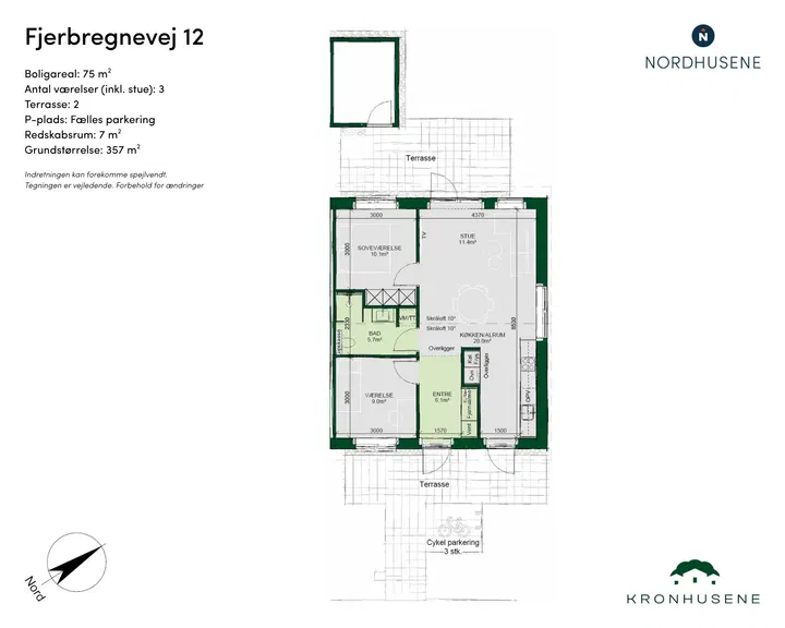 Moderne rækkehus med have og terrasser i Korup - Fjerbregnevej, Odense NV - 1