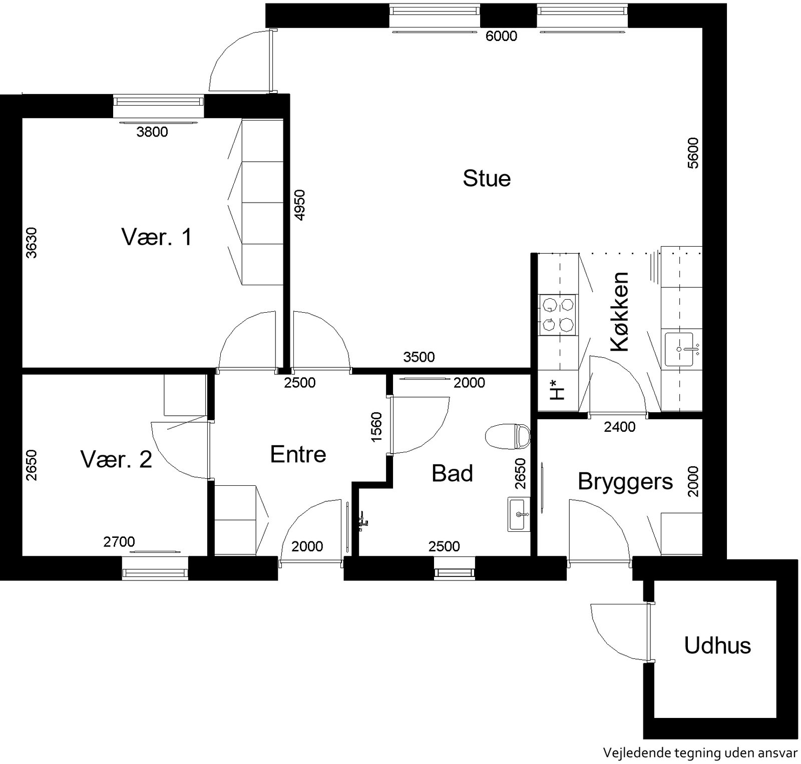 townhouse Terraced house with garden and 3 rooms in Hvilsom