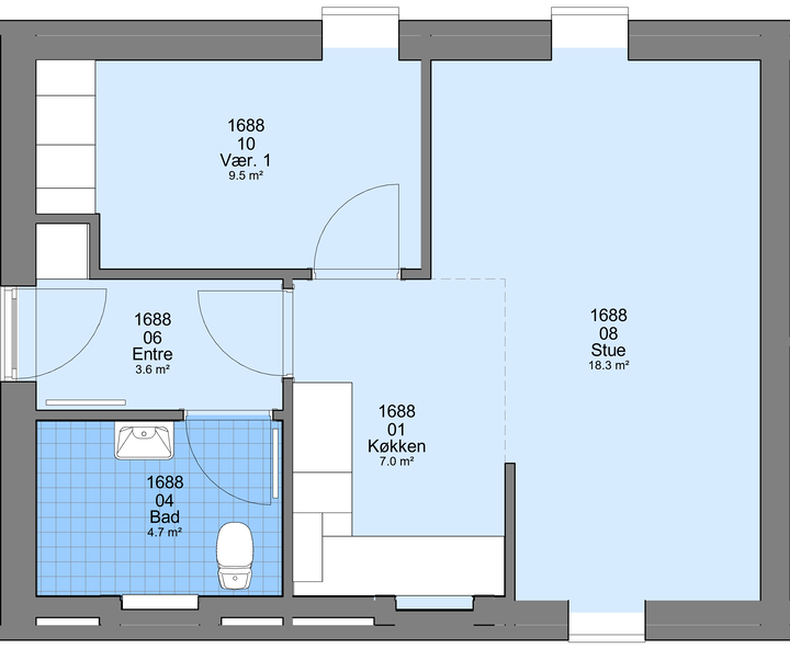 Apartment for rent with 2 rooms in Sønder-Felding - Engholmvej, Sønder Felding - 1