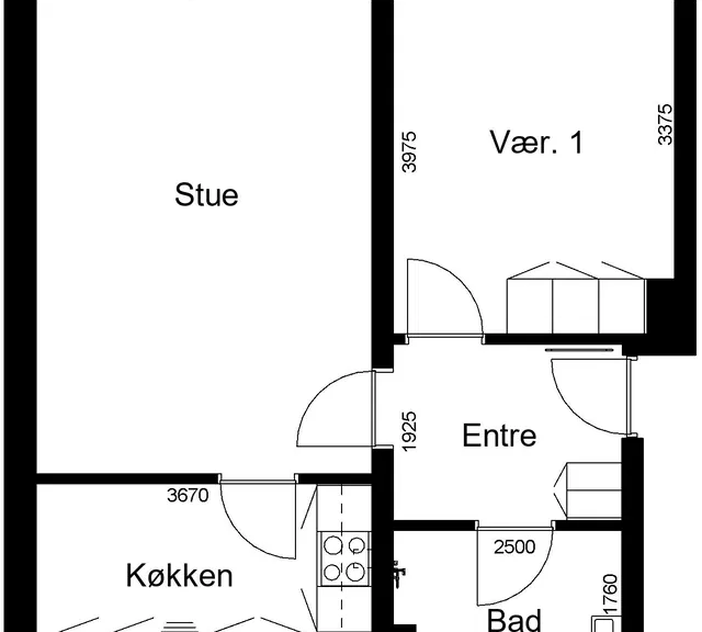 apartment 2-værelses lejlighed med altan i Aalestrup