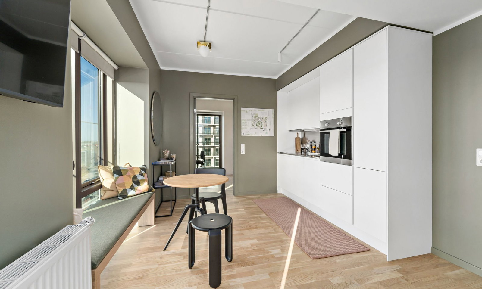 apartment 3-værelses lejlighed med panoramaudsigt i Aarhus