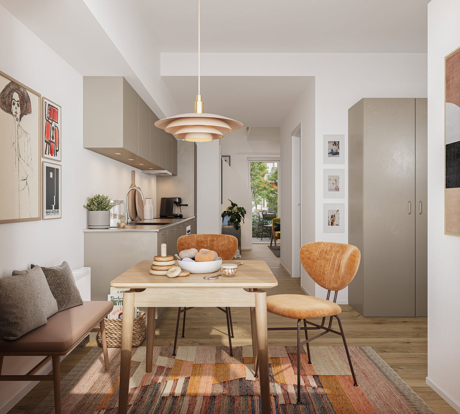 apartment Lys 3-værelses lejlighed med stor terrasse