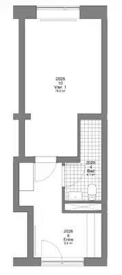 apartment Stor 1-værelses ungdomsbolig på Erik Grøn kollegiet