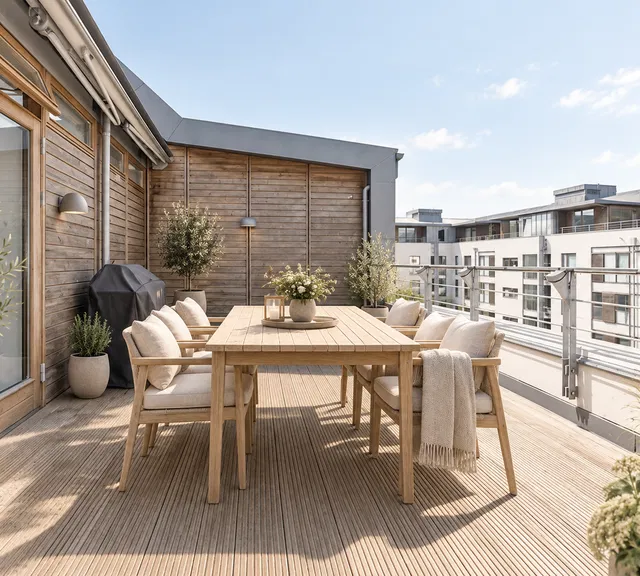 apartment Penthouse med fire terrasser og kanaludsigt på Christianshavn