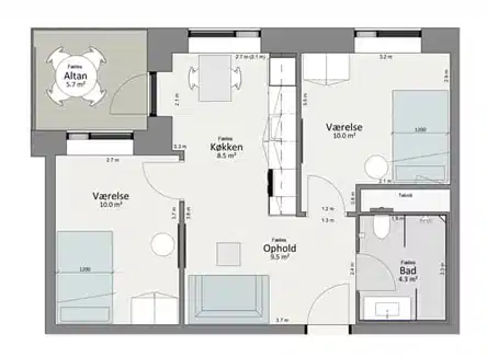 apartment Moderne 3-værelses lejlighed i Odense C - Ideel til deling!