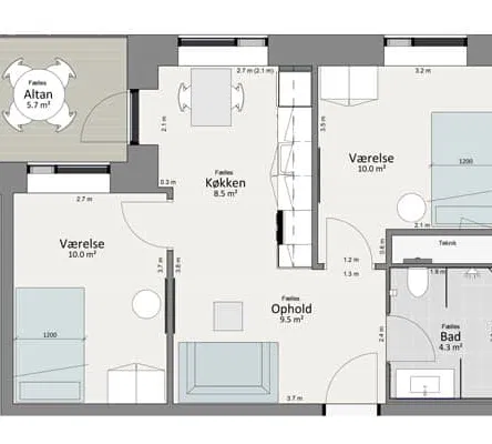 apartment Modern 3-Room Apartment in Odense C - Ideal for Sharing!