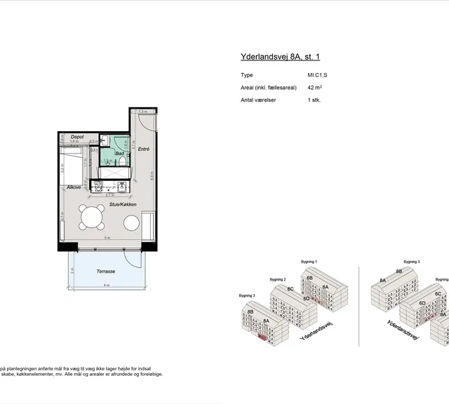 apartment Furnished 1.5-Room Apartment Near Amager Strand