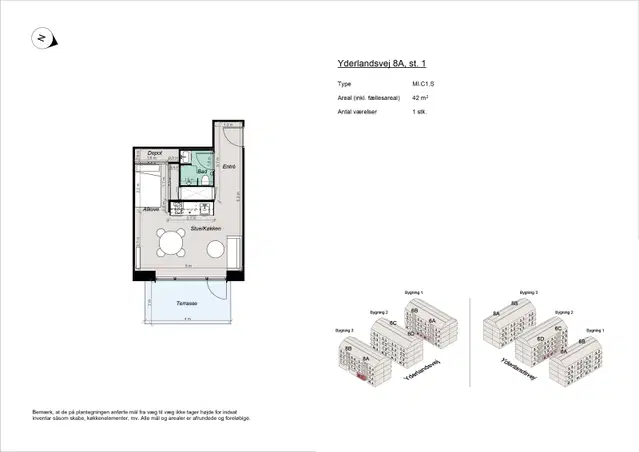 apartment Møbleret 1,5-værelses tæt på Amager Strand