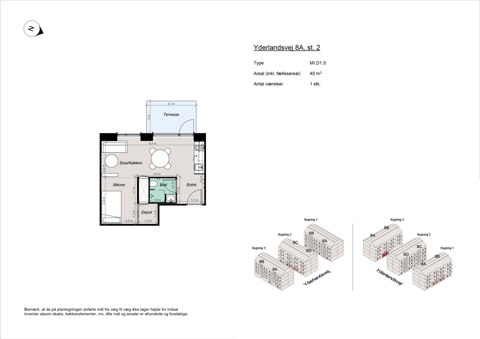 apartment Fully furnished 1.5-room apartment near Amager Strand