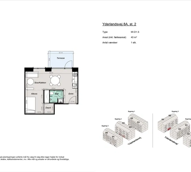 apartment Møbleret 1,5-værelses bolig nær Amager Strand