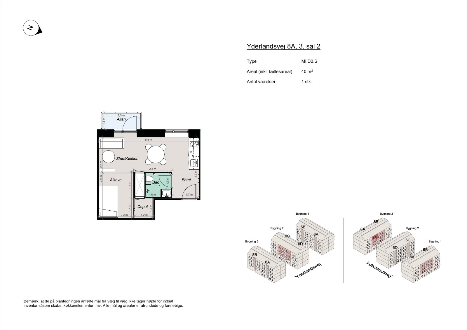 apartment Møbleret 1,5-værelses tæt på Amager Strand