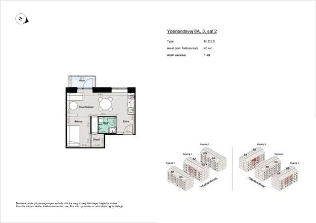 apartment Fully furnished 1.5-room apartment near Amager Strand