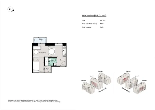 apartment Fully furnished 1.5-room apartment near Amager Strand