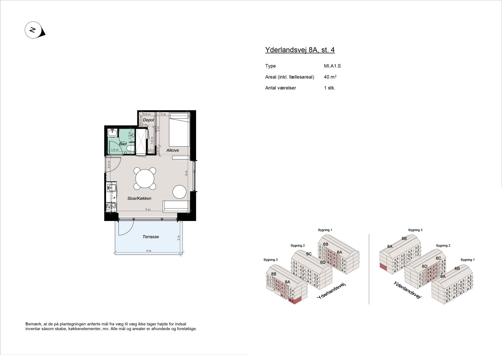 apartment Møbleret 1,5-værelses tæt på Amager Strand