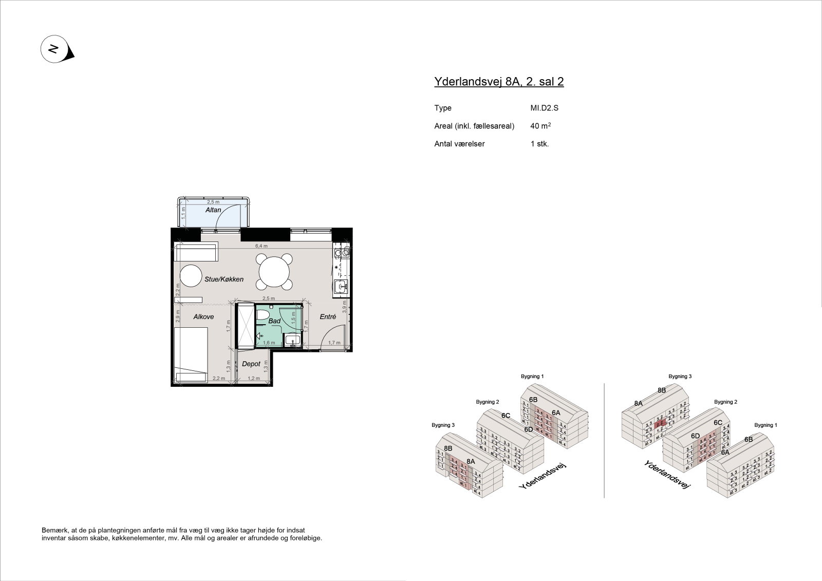 apartment Møbleret 1,5-værelses tæt på Amager Strand