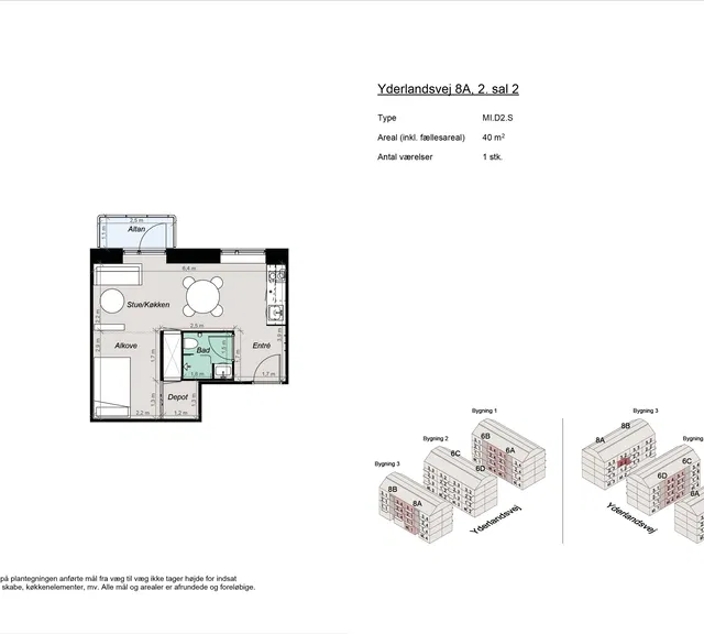 apartment Møbleret 1,5-værelses bolig nær Amager Strand