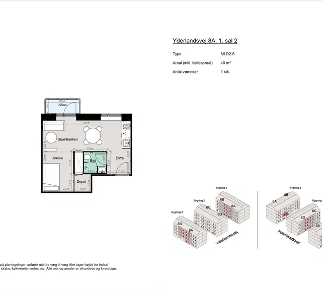 apartment Møbleret 1,5-værelses bolig nær Amager Strand