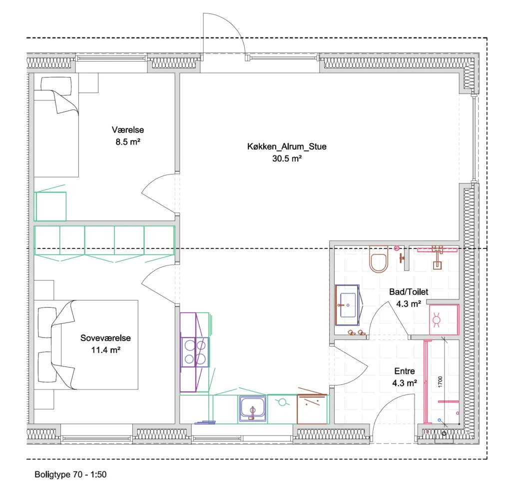 townhouse Ny 3-værelses rækkehus på Gymnasiebakken i Tørring