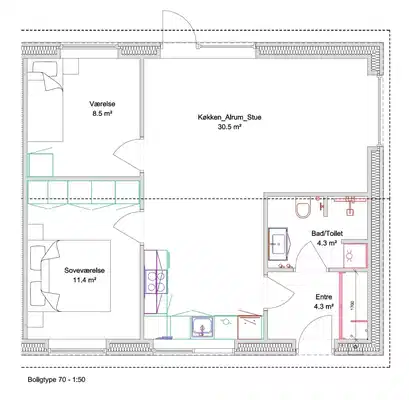 townhouse New 3-room townhouse on Gymnasiebakken in Tørring