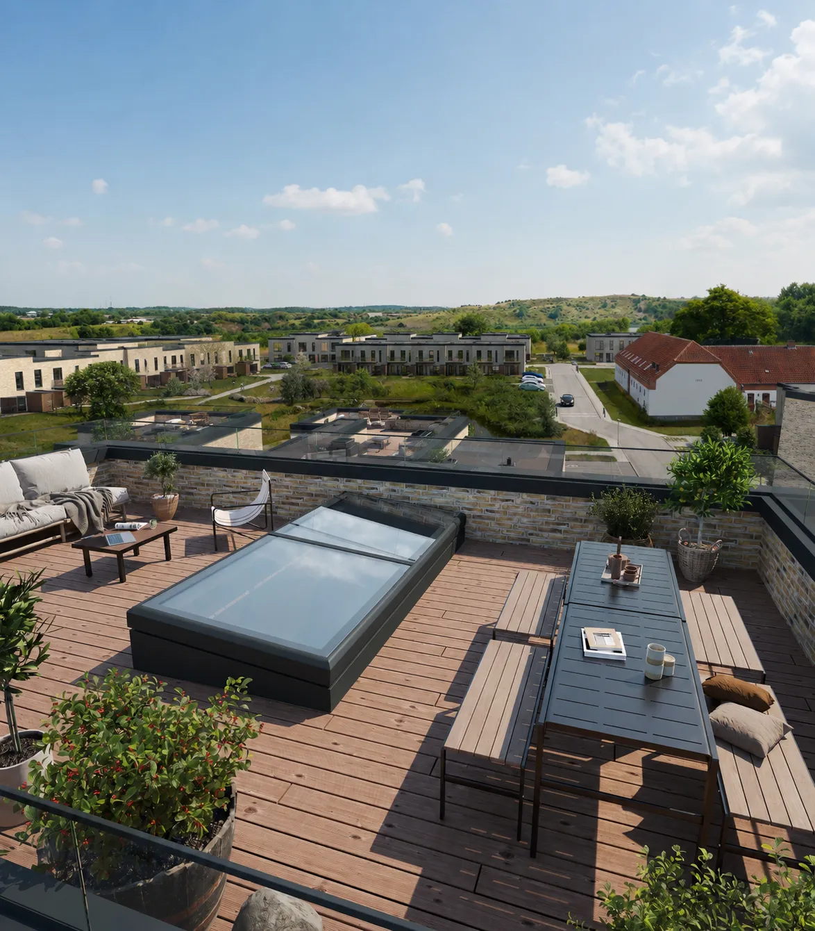 townhouse Rækkehus med 50 m² tagterrasse i naturskønne omgivelser