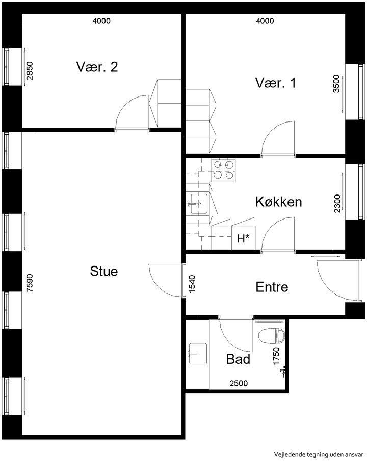 3-værelses lejlighed på 90 m² i Hornum - Jernbanegade, Aars - 0
