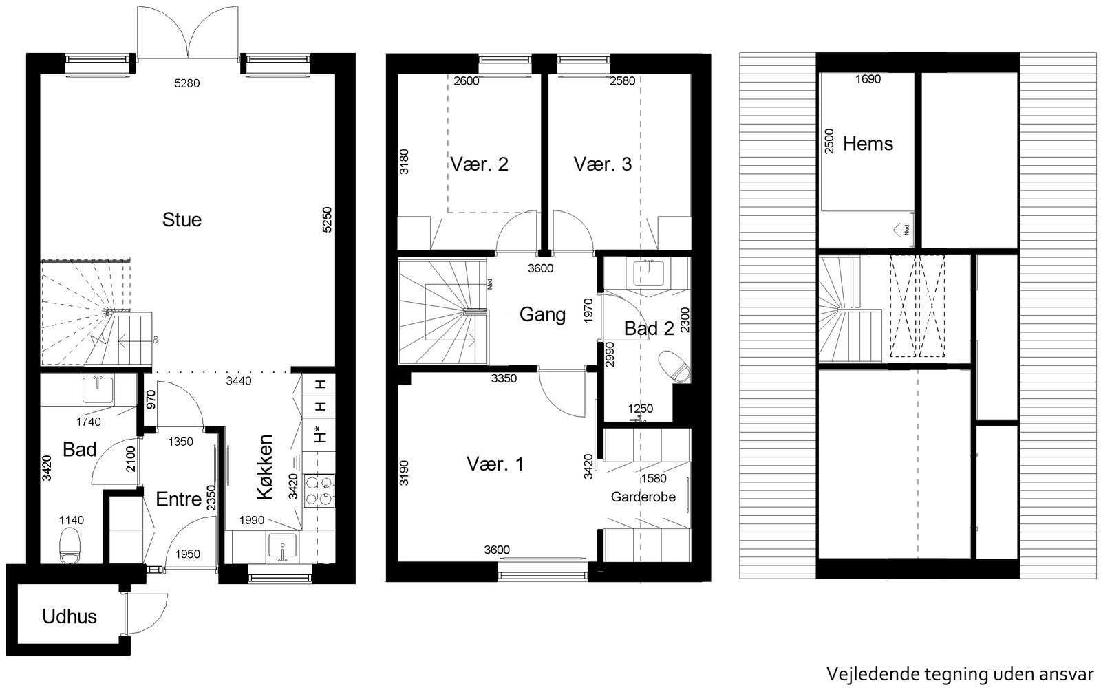 townhouse Terraced house apartment with 4 rooms in Aars
