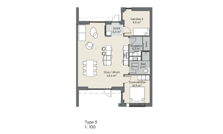 Spacious 3-room terraced houses in Skive - Sagasvej, Skive - 1