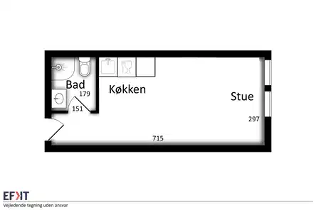 apartment 1-værelses lejlighed 24 m² tæt på bybus