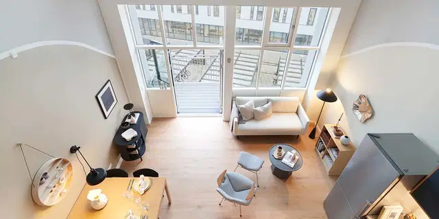 apartment Charmerende lejlighed med hems og lys opholdsstue