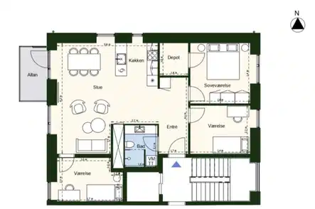 apartment 4 værelses lejlighed på 104 m2 i Nærheden